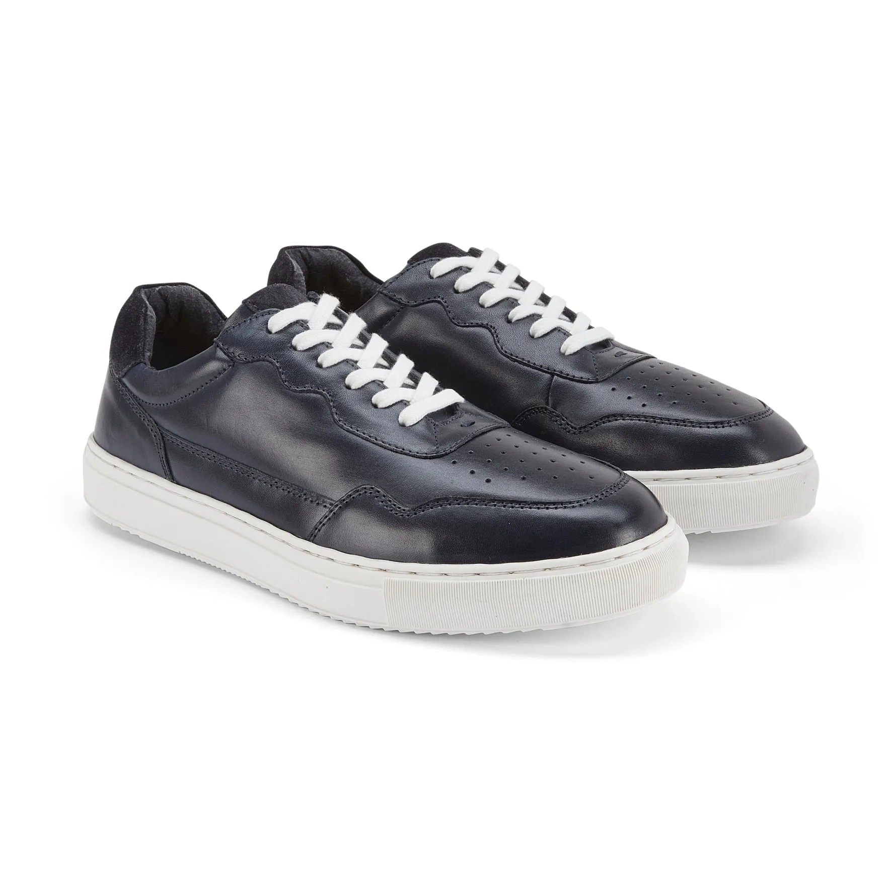 Spinney Leather Smart Casual Trainers - Navy