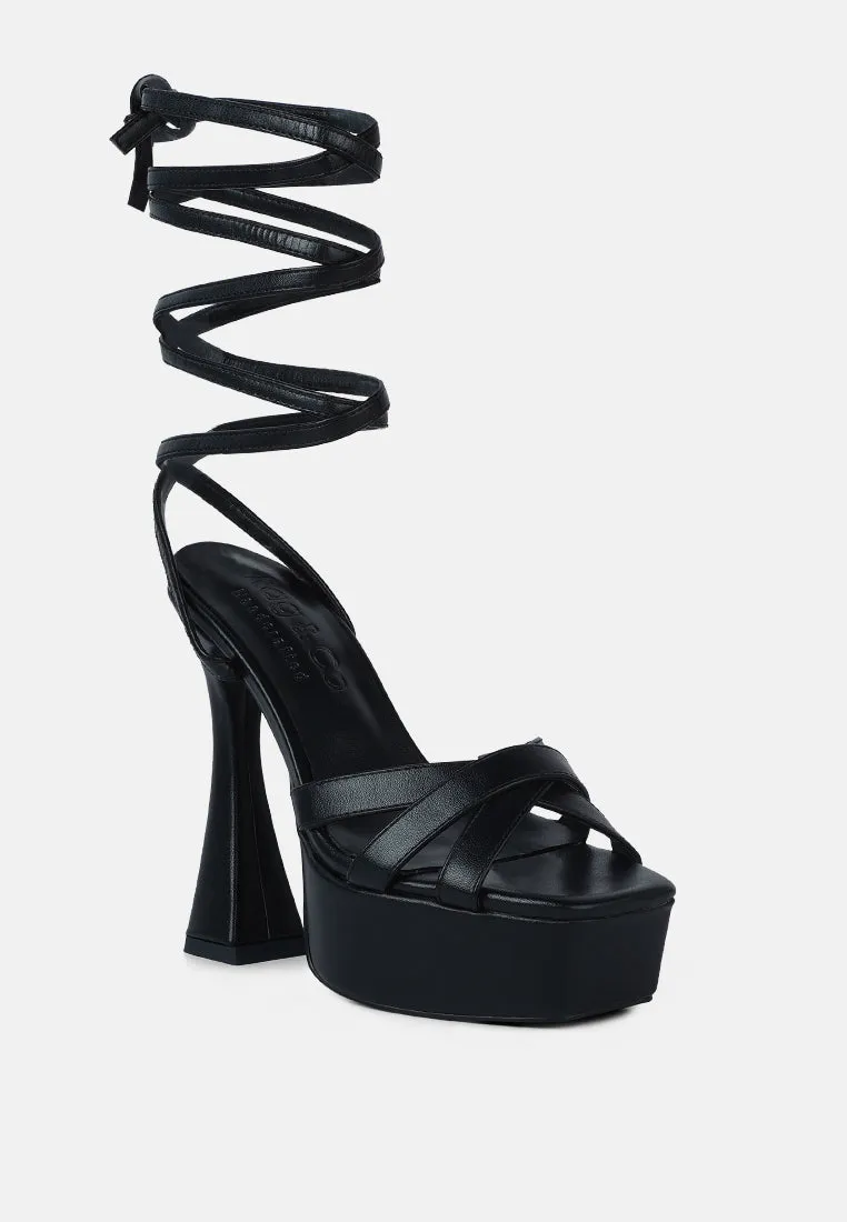 Splitsoul Lace Up High Platform Sandal By Ruw