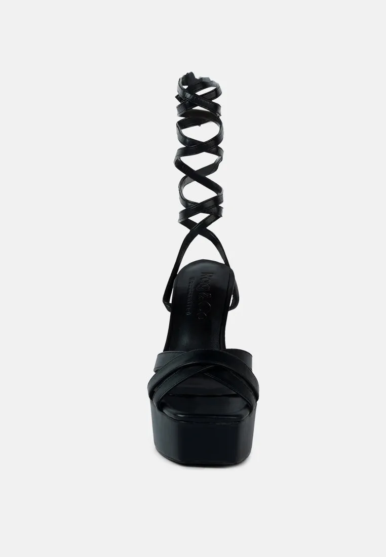 Splitsoul Lace Up High Platform Sandal By Ruw