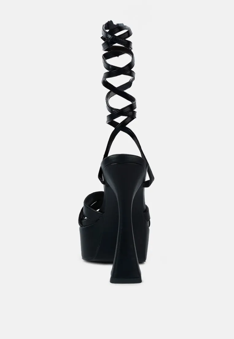Splitsoul Lace Up High Platform Sandal By Ruw