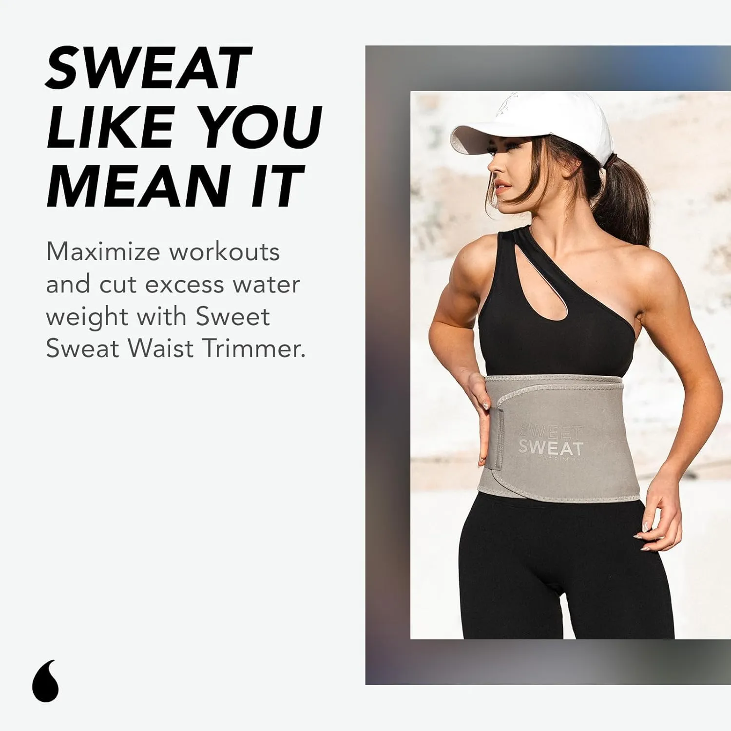 Sports Research® Sweet Sweat Waist Trimmer - Premium Sweat Enhancing Fitness Belt for Women & Men - 5 Adjustable Sizes