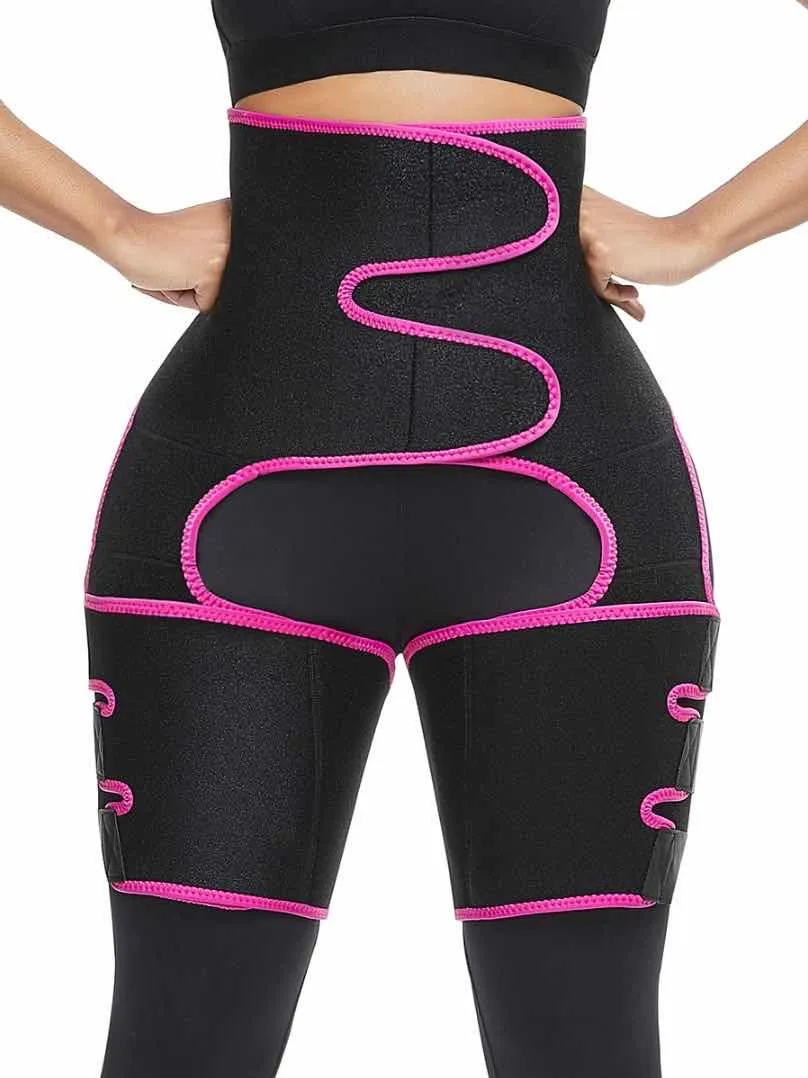 Sports Waist Belt, Adjustable One-piece Girdle, Leg Straps