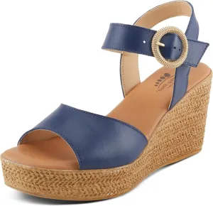 Spring Step ISOLA Women's Wedge Sandals - Secure Buckle Closure, Cushioned Footbed, Luxurious Leather Upper
