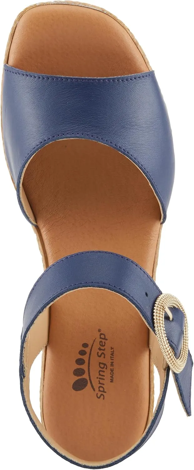 Spring Step ISOLA Women's Wedge Sandals - Secure Buckle Closure, Cushioned Footbed, Luxurious Leather Upper