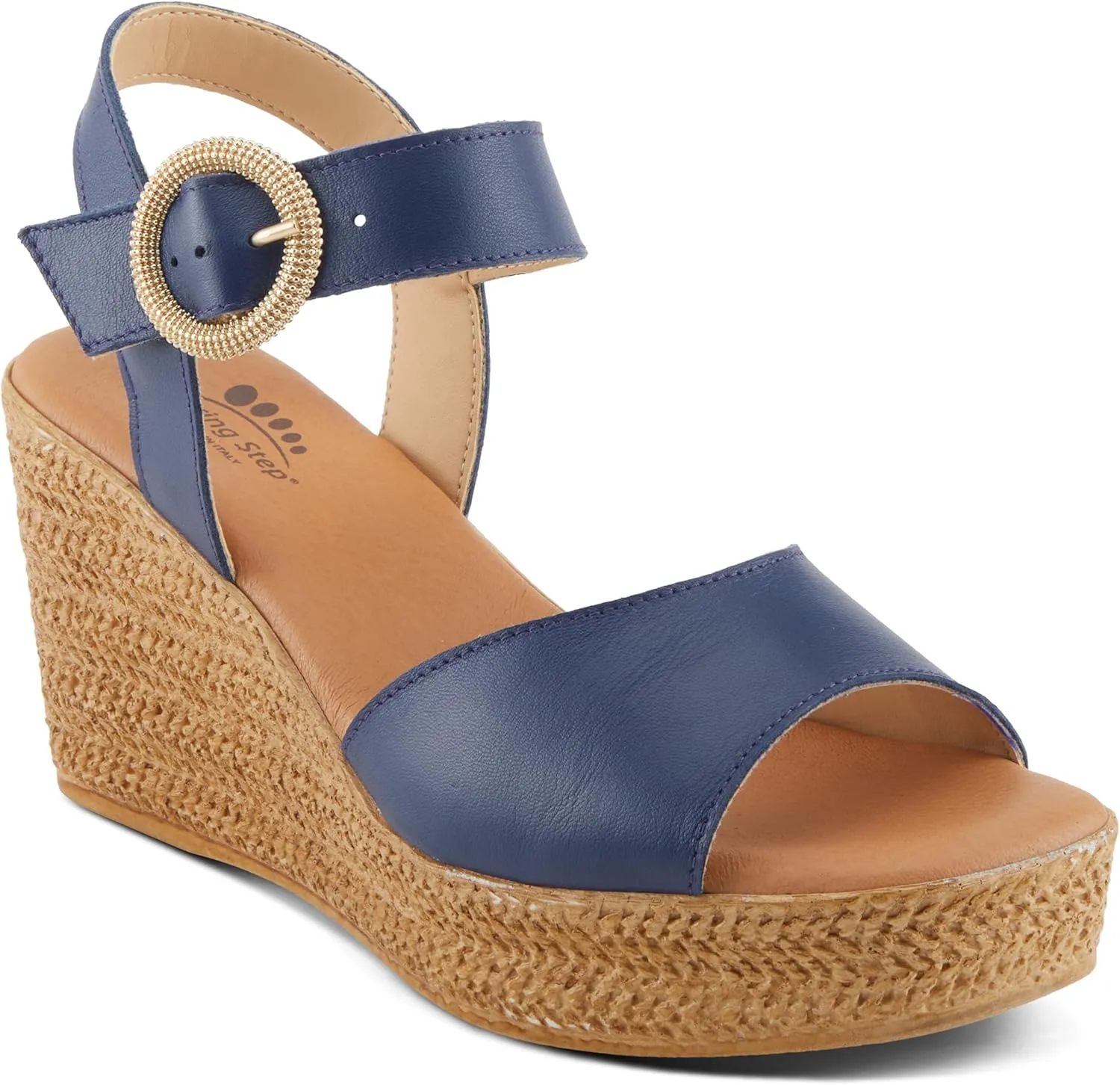 Spring Step ISOLA Women's Wedge Sandals - Secure Buckle Closure, Cushioned Footbed, Luxurious Leather Upper