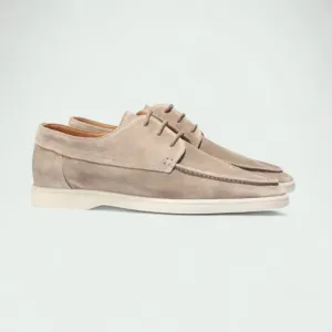 Strazoro | Men's Suede Loafers - Lace-Up Moccasin Design with Flexible Sole