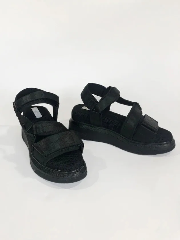 Suzanne Rae Vegan Padded Velcro Sandal - Black