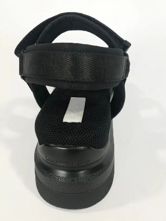 Suzanne Rae Vegan Padded Velcro Sandal - Black