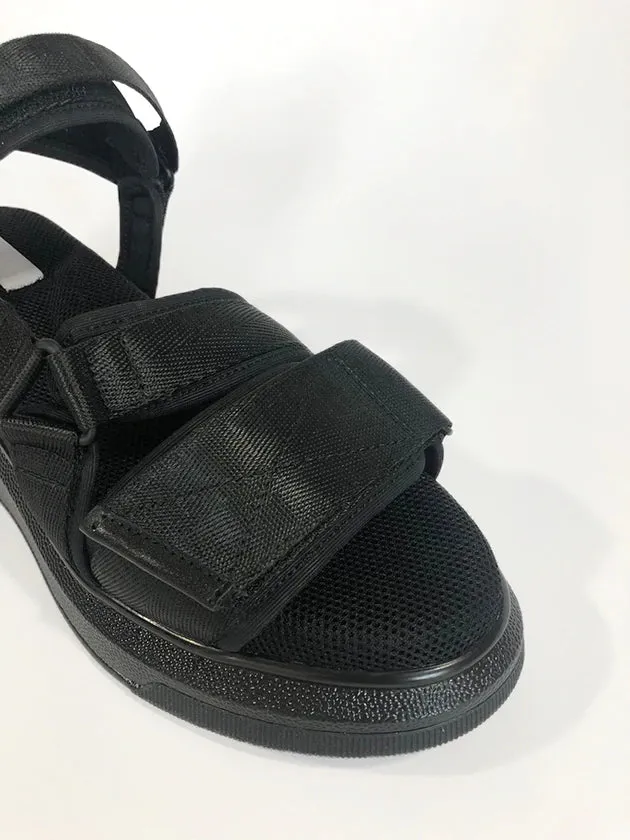 Suzanne Rae Vegan Padded Velcro Sandal - Black
