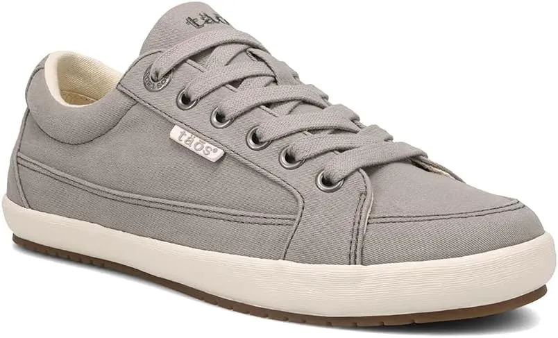 Taos Moc Star 2 Women's Sneaker - Fresh Canvas Design with Removable Footbed, Arch Support and Durable Lightweight Outsole for All Day Walking and Everyday StyleGrey Distressed 8.5 W US
