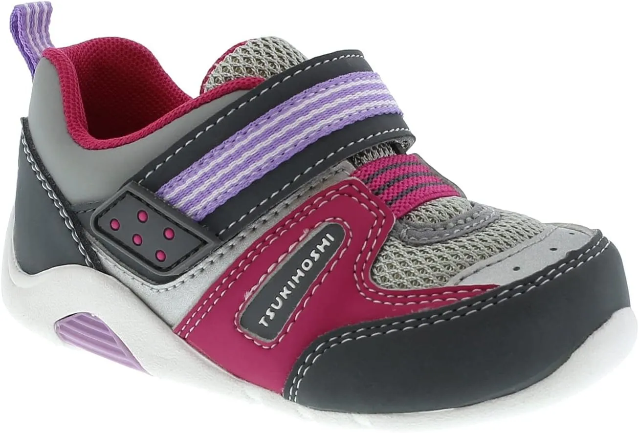 TSUKIHOSHI Neko Baby and Toddler Shoes - Strap-Closure Machine-Washable Baby Shoes with Wide Toe Box & Slip-Resistant, Non-Marking Outsoles, Ages 0-4