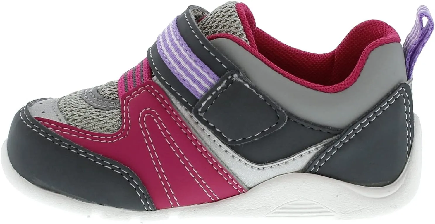 TSUKIHOSHI Neko Baby and Toddler Shoes - Strap-Closure Machine-Washable Baby Shoes with Wide Toe Box & Slip-Resistant, Non-Marking Outsoles, Ages 0-4