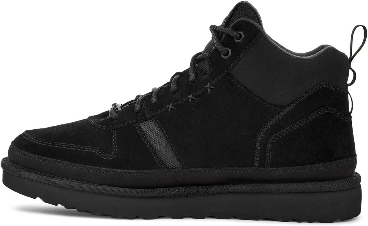 UGG Men's Highland Hi Heritage Sneaker, Black Suede, 7