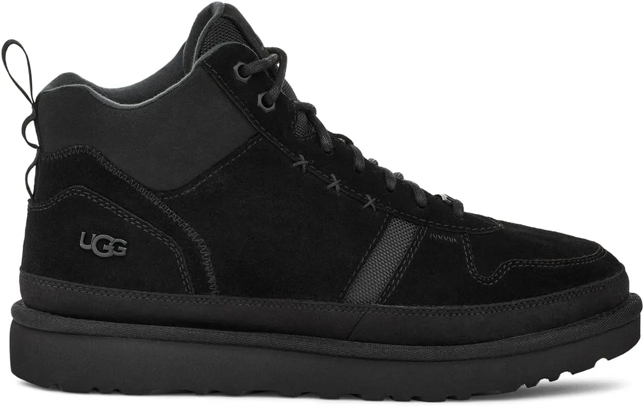 UGG Men's Highland Hi Heritage Sneaker, Black Suede, 7