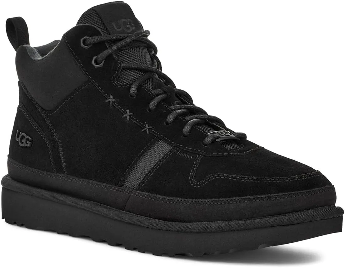 UGG Men's Highland Hi Heritage Sneaker, Black Suede, 7