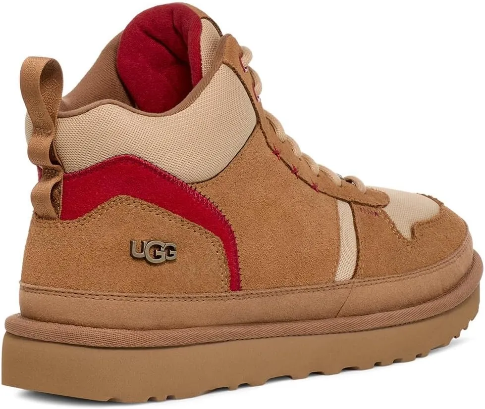 UGG Men's Highland Hi Heritage Sneaker, Chestnut / Sand / Dark Cherry, 13