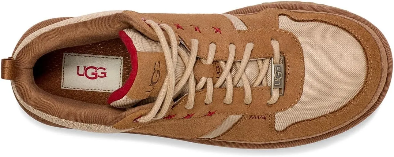 UGG Men's Highland Hi Heritage Sneaker, Chestnut / Sand / Dark Cherry, 13