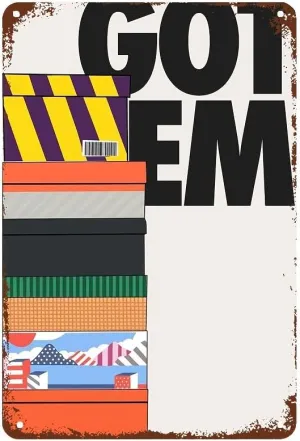 Urban Streetwear Graffiti Sneaker Box Vintage Metal Tin Sign Wall Modern Aesthetic Bar Cafe Restaurant Hotel Home Decor Holiday Gift (16×24 inch)