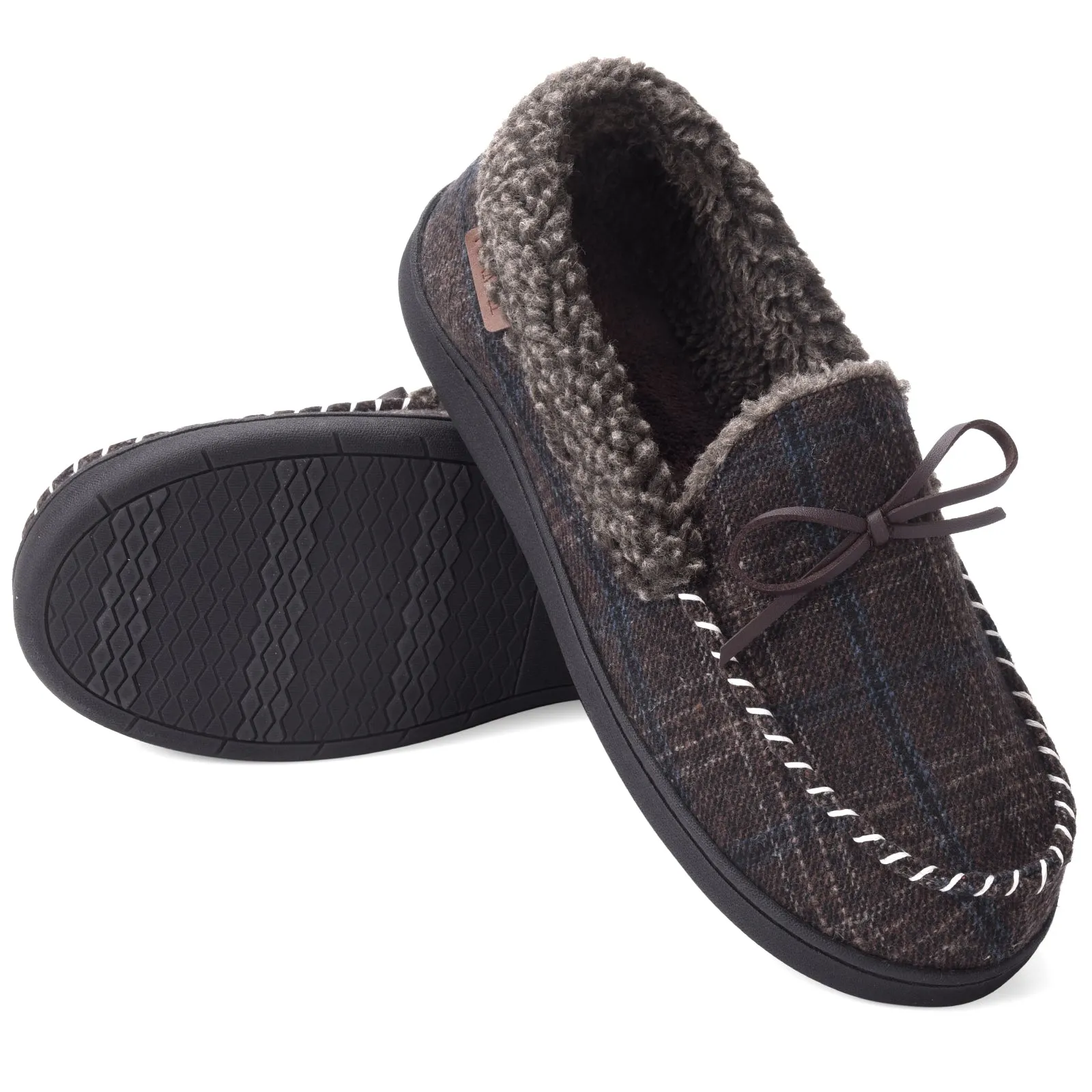 VONMAY Men's Moccasin Slippers Comfort Polar Fleece House Shoes