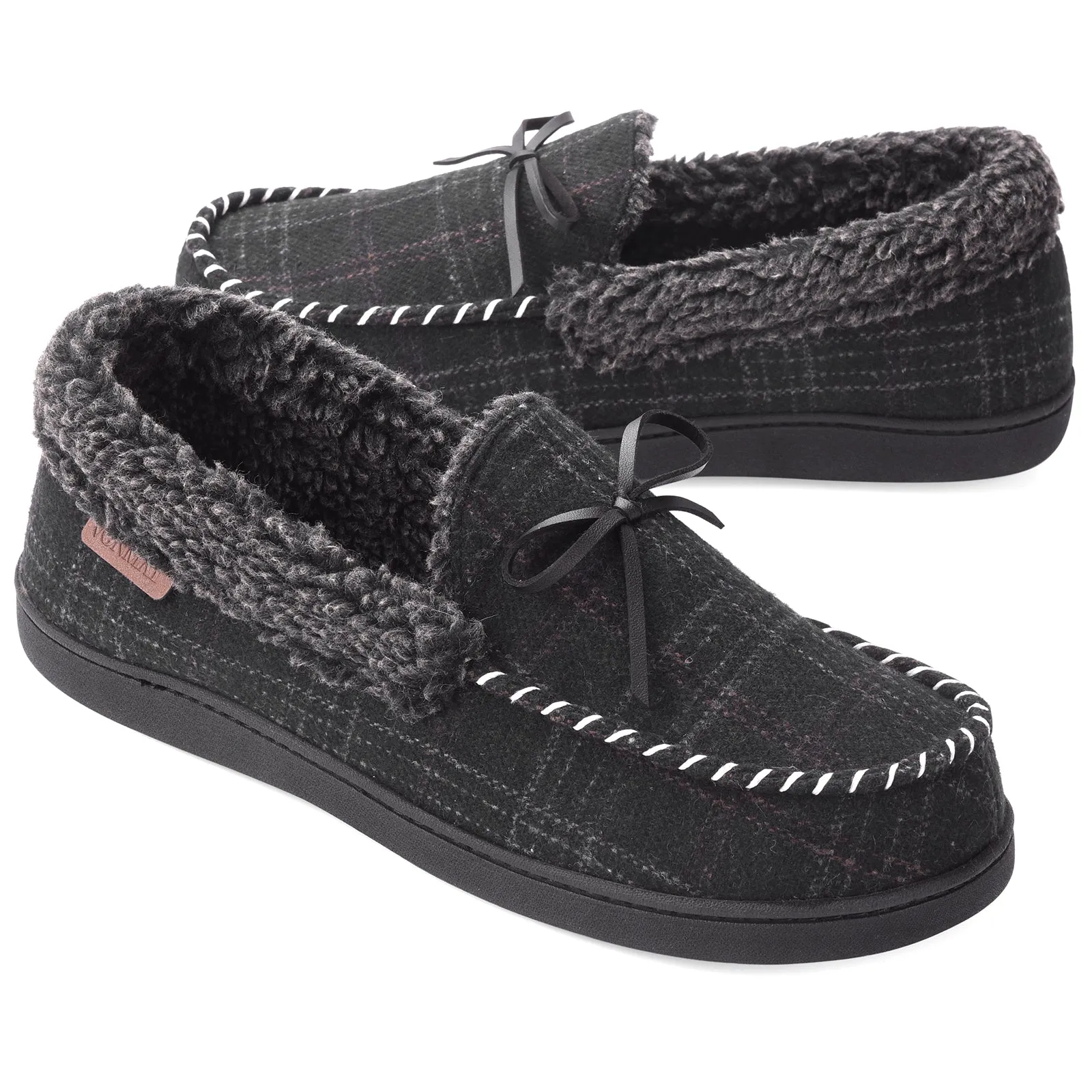 VONMAY Men's Moccasin Slippers Comfort Polar Fleece House Shoes