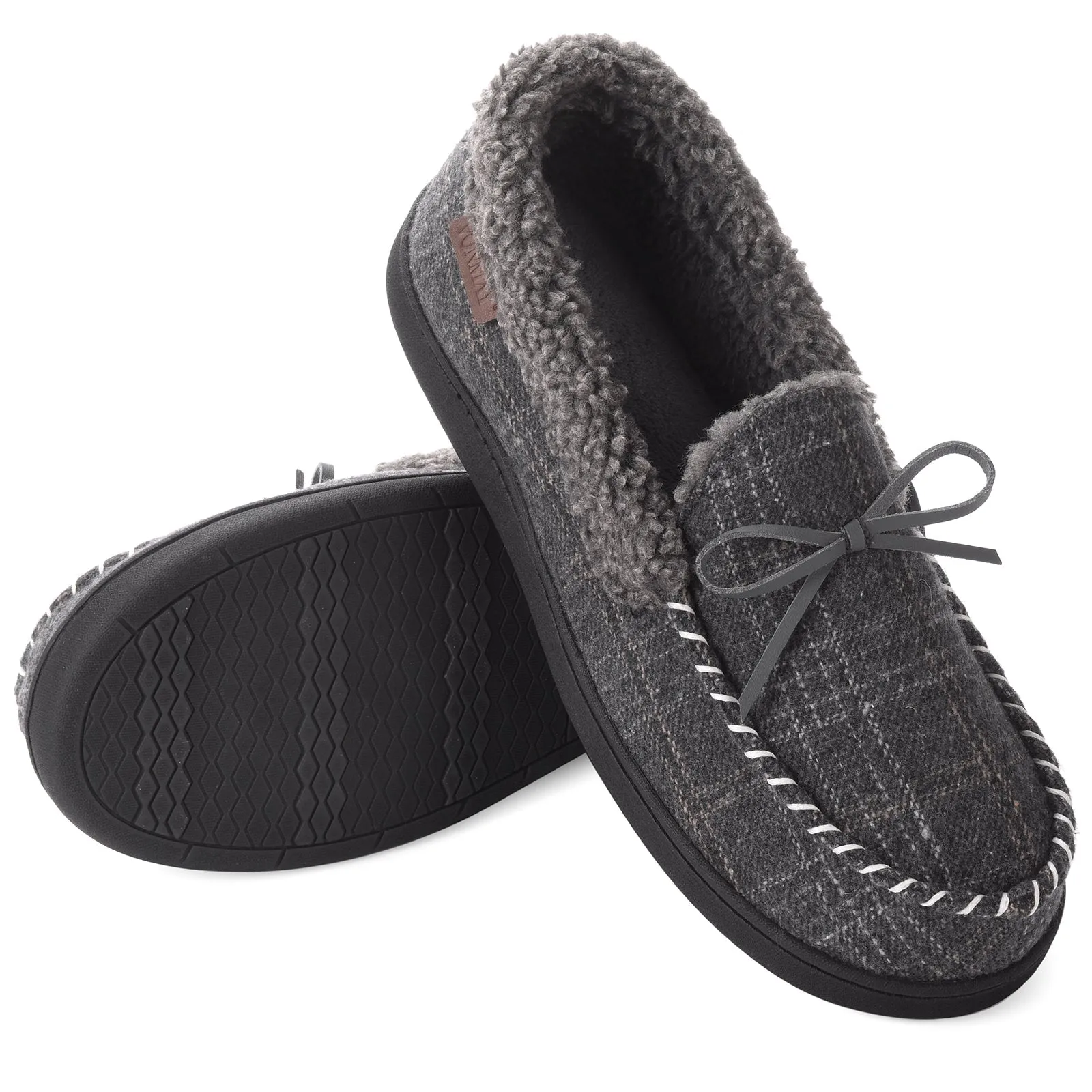 VONMAY Men's Moccasin Slippers Comfort Polar Fleece House Shoes