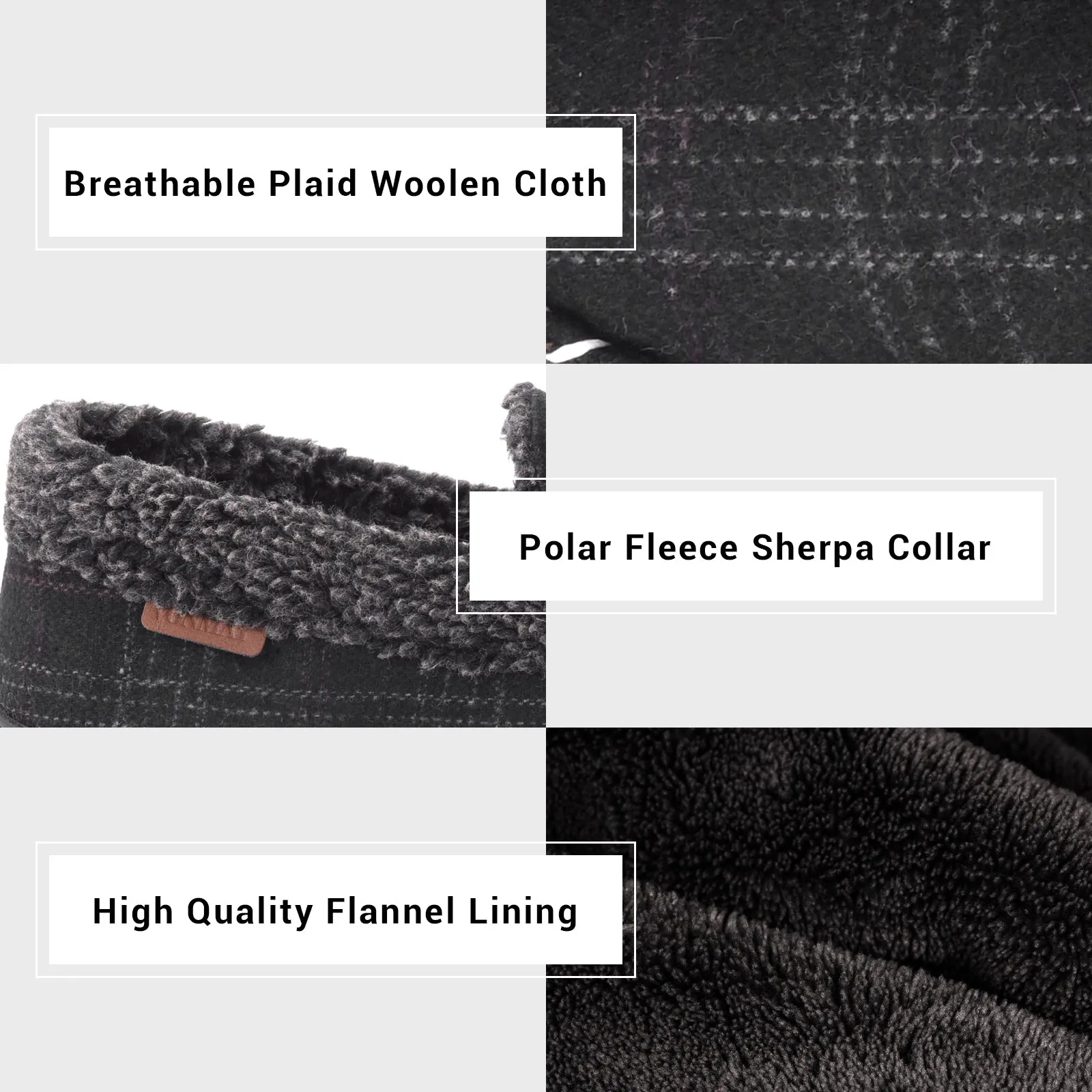 VONMAY Men's Moccasin Slippers Comfort Polar Fleece House Shoes