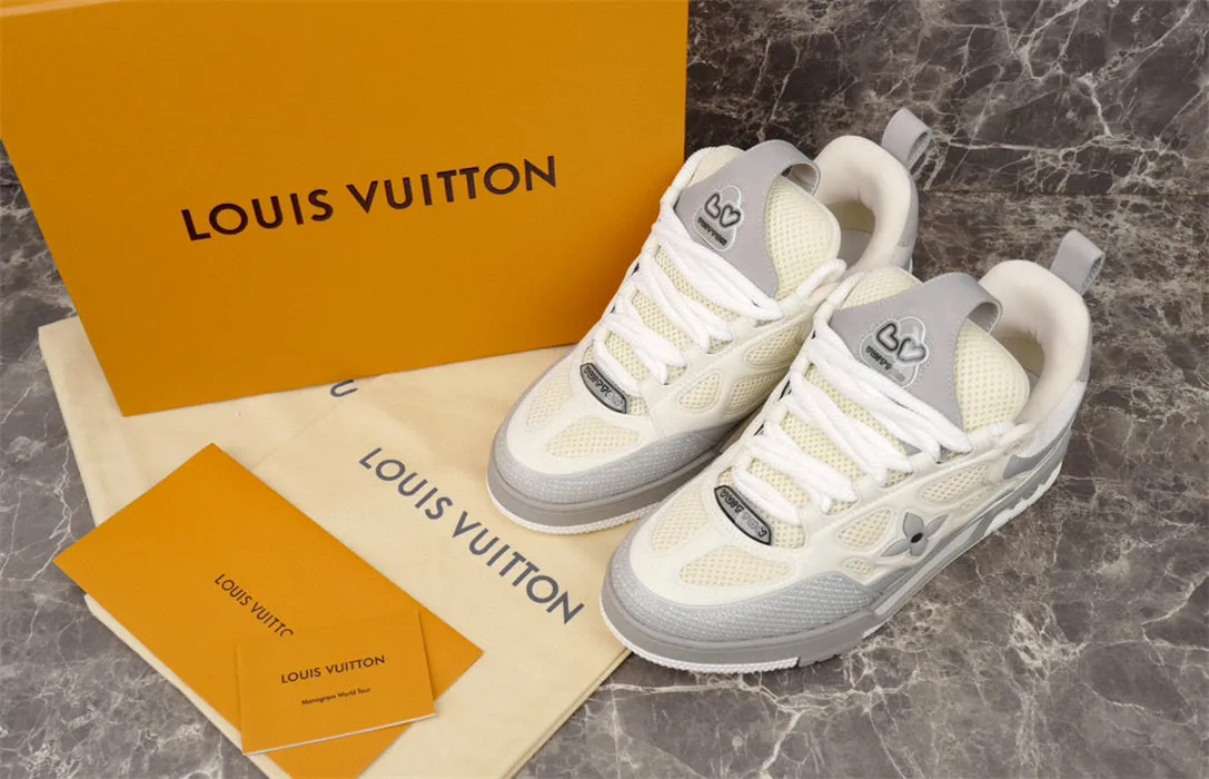 VUITTON SKATE Timely resolution SNEAKER LV GREY Luxurious LOUIS