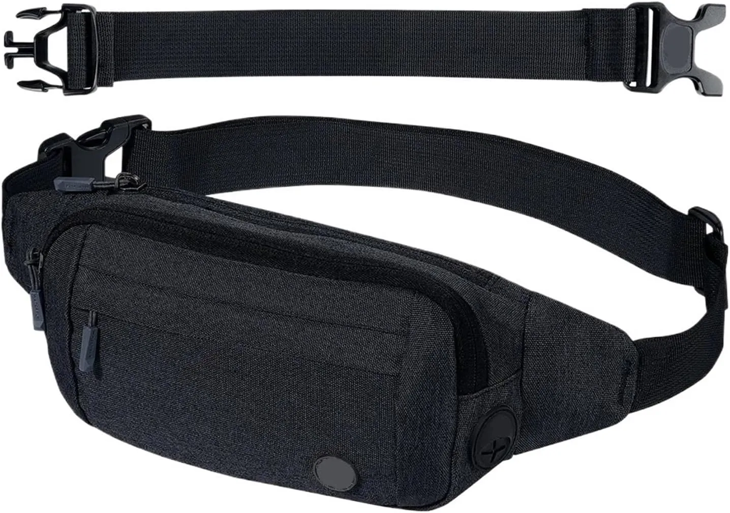 Waist Bag Pouch Bum Belt Bag Shoulder Crossbody Chest Bag Pocket Sport Jogging Hiking Hiker Fit For MAN Woman(Black)