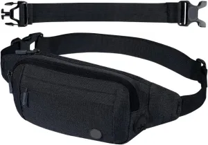Waist Bag Pouch Bum Belt Bag Shoulder Crossbody Chest Bag Pocket Sport Jogging Hiking Hiker Fit For MAN Woman(Black)