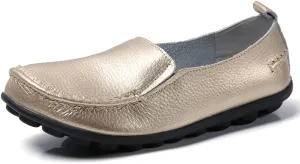 WERWAES Ladies Moccasin Shoes Comfortable Leather Loafers Wild Fashion Soft Shoes Nurse Breathable Driving Shoes