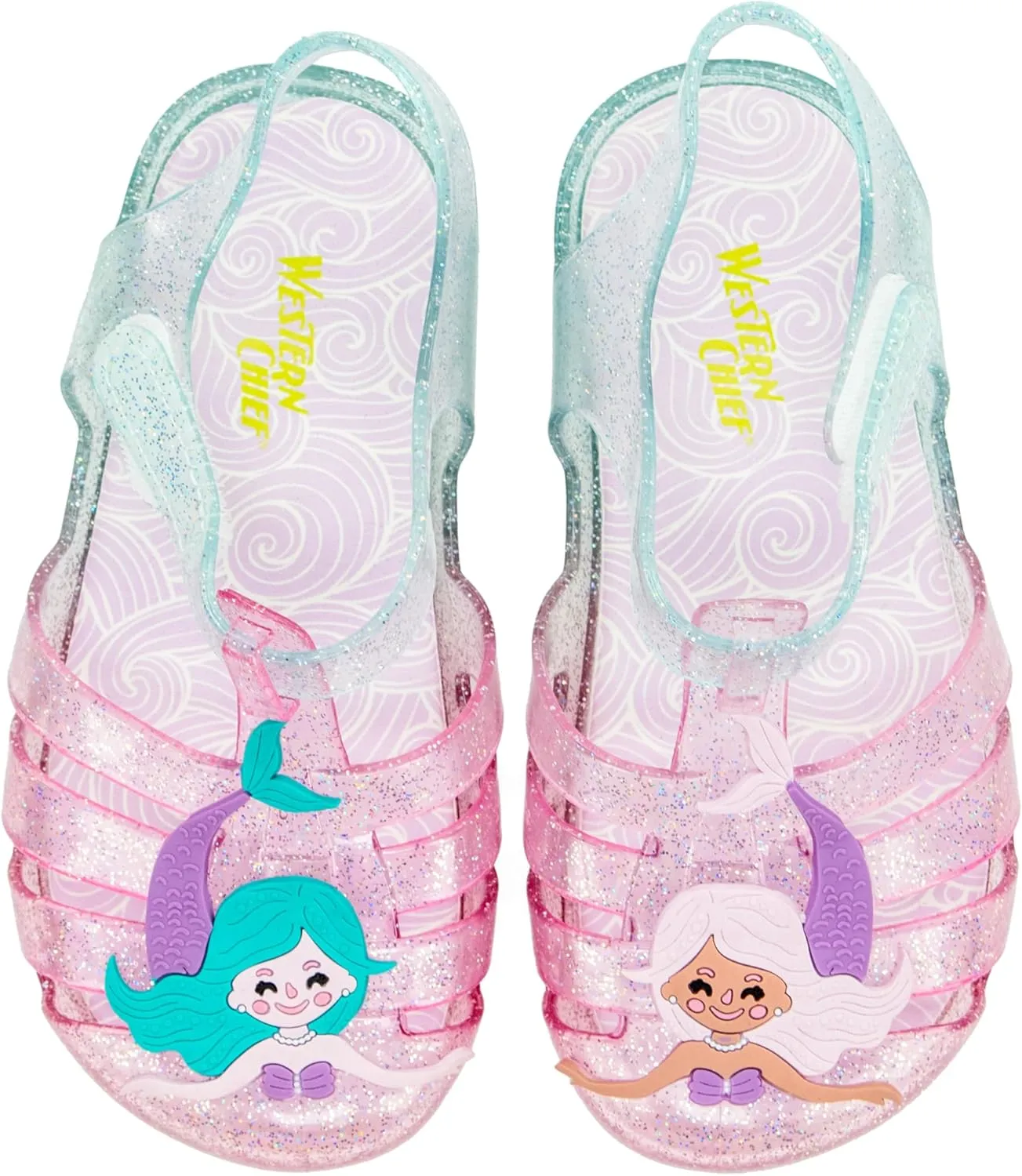 Western Chief Kids Wonder EverGlitter Lighted Sandal with Adjustable Strap and Waterproof Design