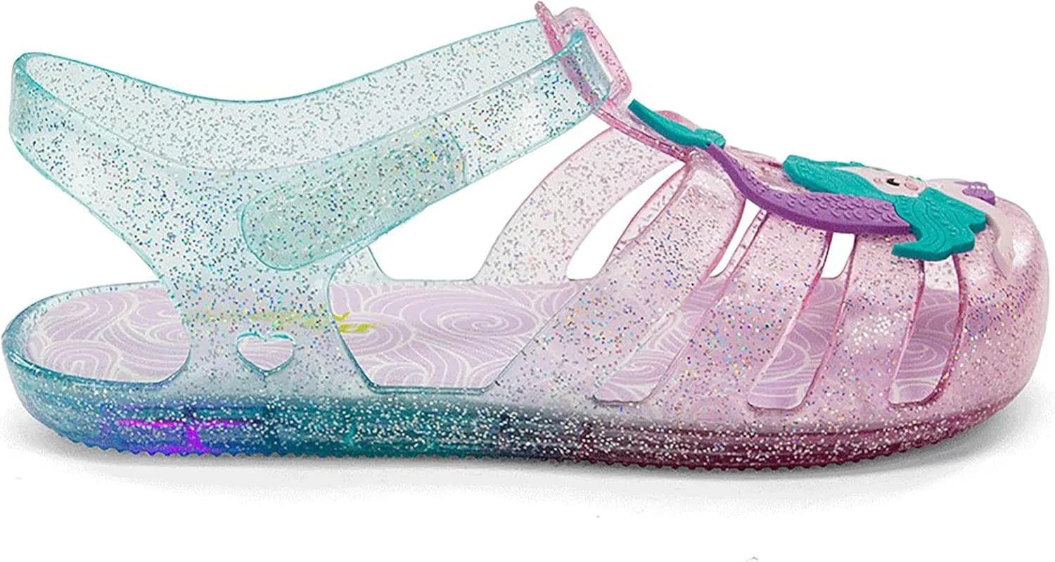 Western Chief Kids Wonder EverGlitter Lighted Sandal with Adjustable Strap and Waterproof Design