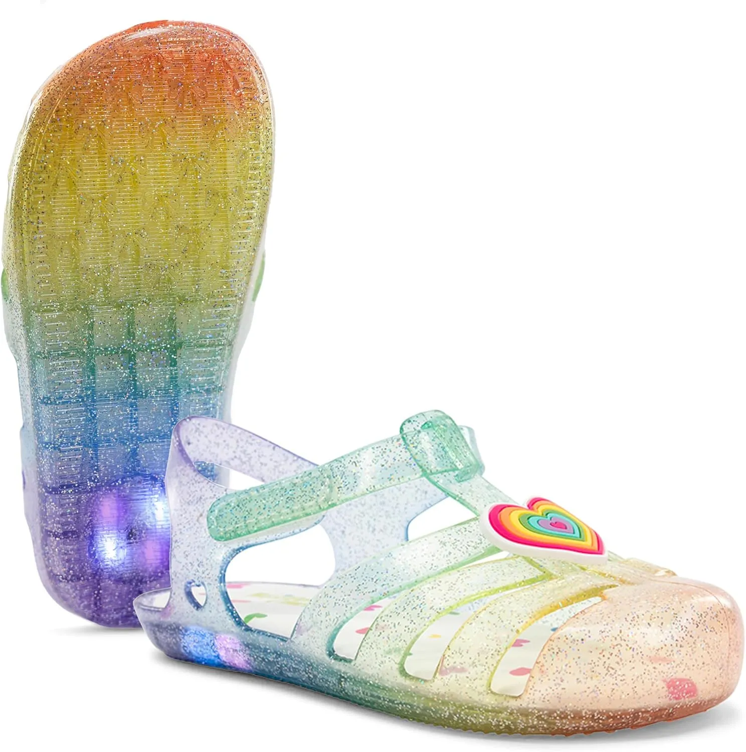 Western Chief Kids Wonder EverGlitter Lighted Sandal with Adjustable Strap and Waterproof Design