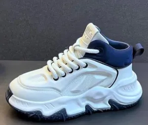 White & Navy Chunky Sneakers – Futuristic Comfort