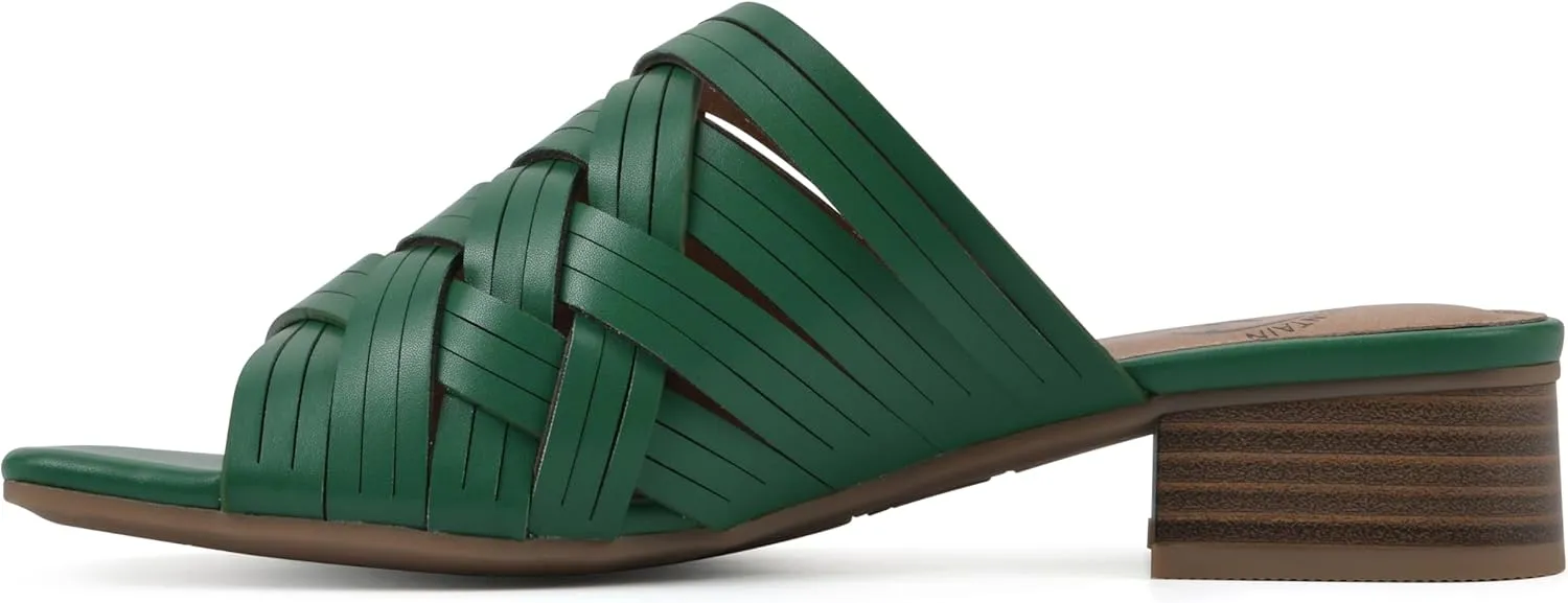 WHITE MOUNTAIN Women's Alluvia Low Block Heel Woven Sandal