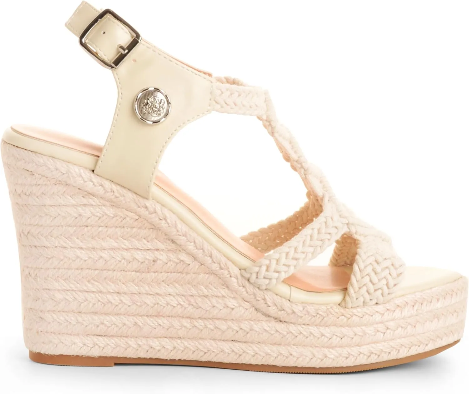 Women's High Heels Open Toe Espadrille Wedge Sandals Braided Upper Buckled Ankle Strap Cushioned Insole Versatile Shoes
