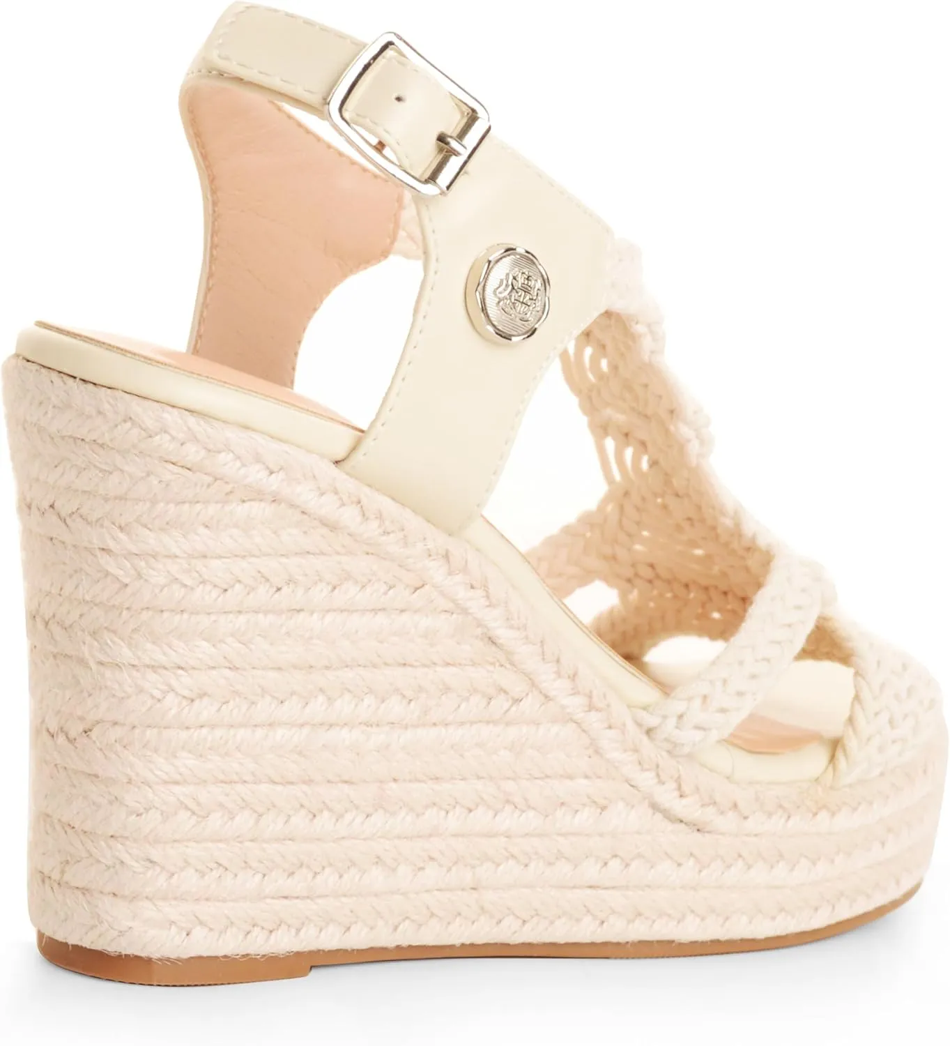 Women's High Heels Open Toe Espadrille Wedge Sandals Braided Upper Buckled Ankle Strap Cushioned Insole Versatile Shoes