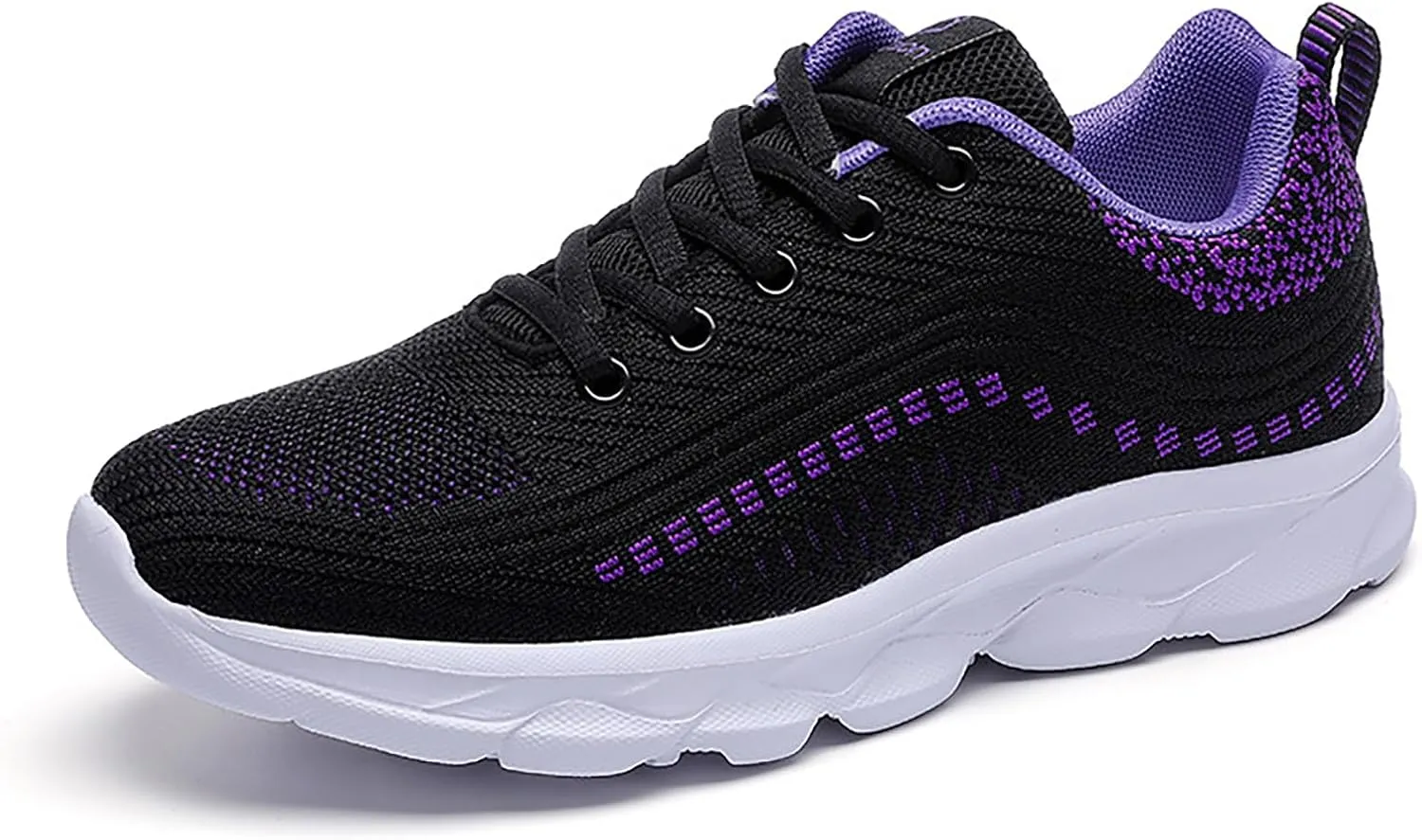 Women'S Knitted Mesh Orthopedic Lace-Up Platform Sneakers Slip-On Comfort Breathable Arch Support Walking Shoes Casual Lightweight Non-Slip Soft Sole Toning Rocker Shoes