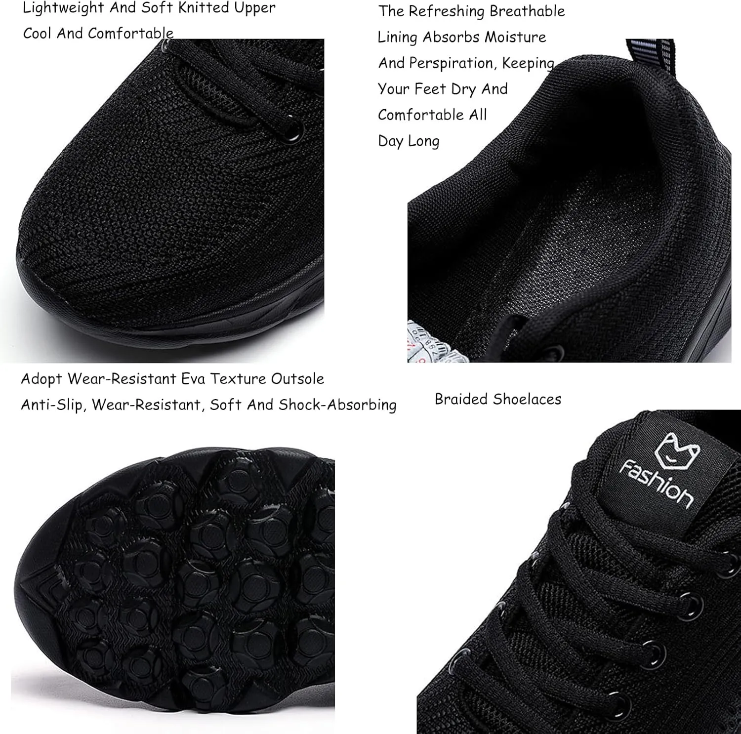 Women'S Knitted Mesh Orthopedic Lace-Up Platform Sneakers Slip-On Comfort Breathable Arch Support Walking Shoes Casual Lightweight Non-Slip Soft Sole Toning Rocker Shoes