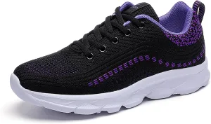 Women'S Knitted Mesh Orthopedic Lace-Up Platform Sneakers Slip-On Comfort Breathable Arch Support Walking Shoes Casual Lightweight Non-Slip Soft Sole Toning Rocker Shoes