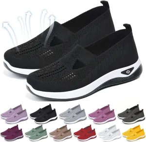 Yilia Orthopedic Shoes for Women, Women Wide Width Breathable Walking Comfortable Slip on Sneakers, Non Slip Food Service Lightweight Sneaker, Nurse Shoes Arch Support Sneakers