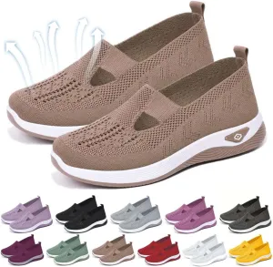 Yilia Orthopedic Shoes for Women, Women Wide Width Breathable Walking Comfortable Slip on Sneakers, Non Slip Food Service Lightweight Sneaker, Nurse Shoes Arch Support Sneakers