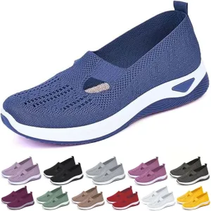 Yilia Orthopedic Shoes for Women, Women Wide Width Breathable Walking Comfortable Slip on Sneakers, Non Slip Food Service Lightweight Sneaker, Nurse Shoes Arch Support Sneakers